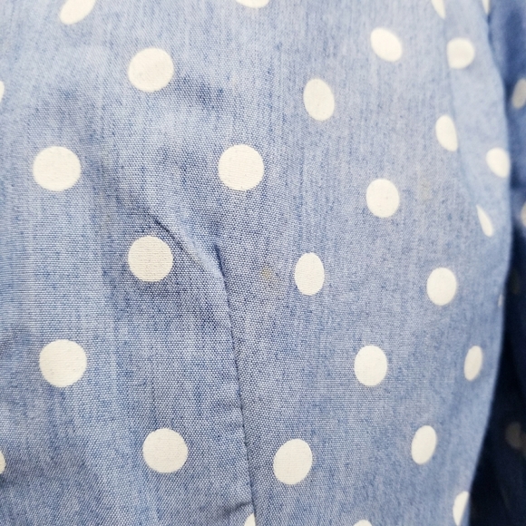 Vintage 80's retro HALLOWEEN polka dot print shirt top blouse 14 - Picture 3 of 11